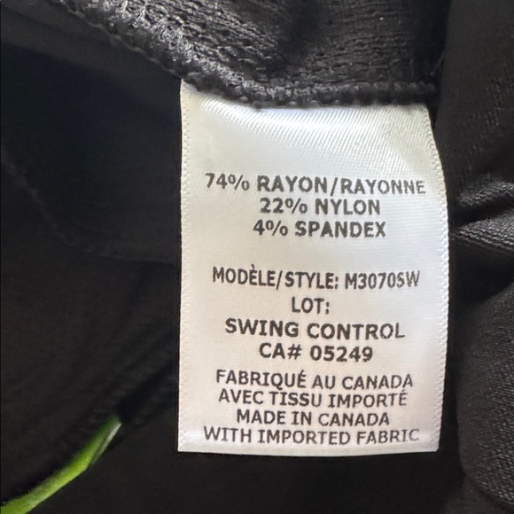 Black Swing Control Stretchy Slip on Ladies pants. New with tags! - Picture 5 of 6